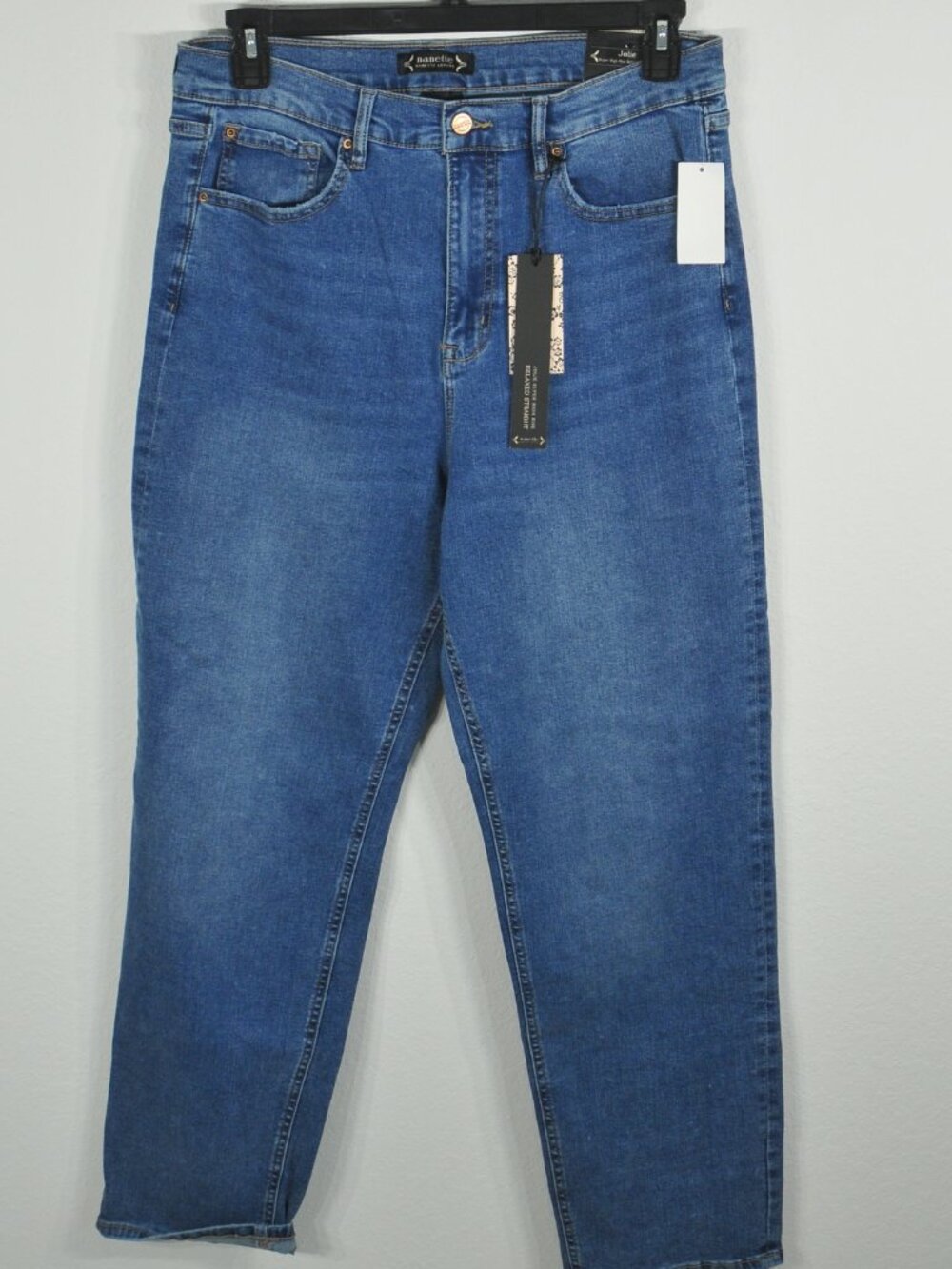 nanette Lepore Women's Jolie Jeans 14 Super High Rise Relaxed Straight NWT